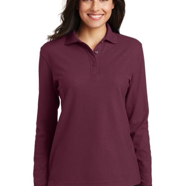 Port Authority® - Ladies Long Sleeve Silk Touch™ Polo. L500LS Thumbnail