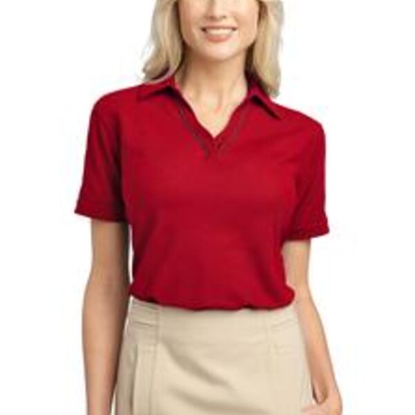 Port Authority® - Ladies Silk Touch™ Piped Polo. L502 Thumbnail