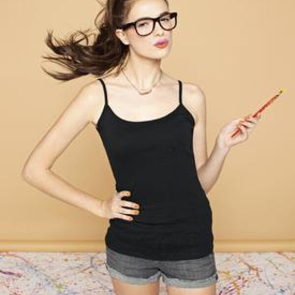 District® - Juniors 1x1 Rib Spaghetti Strap Tank. DT232  Thumbnail